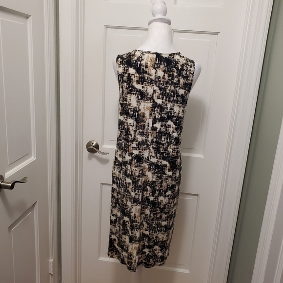 J.Jill Wearever Collection Abstract Print Knit Dress Small Tie Knot Neckline - Picture 4 of 10